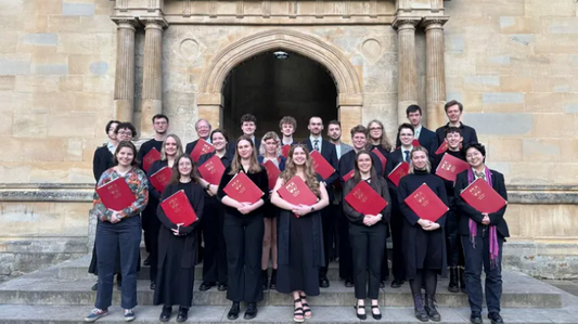 Wadham College Oxford love their choir folders with goldblocking, supplied and hand-printed by Black Cat Music