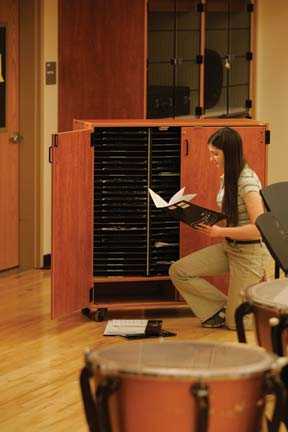 Two- Column Mobile Band/Orchestra Folio Cabinet