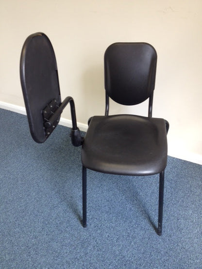 Nota Standard Chair (black) with universal writing table arn (graphite) - CLEARANCE